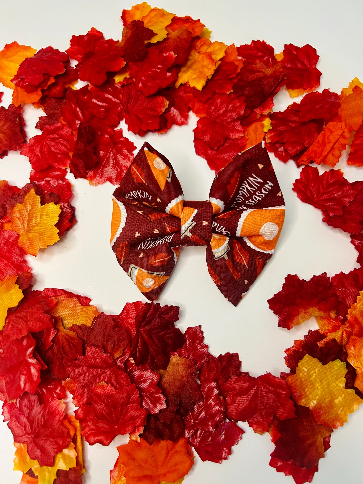 Pumpkin Spice Season Slip Over the Collar Bow Tie