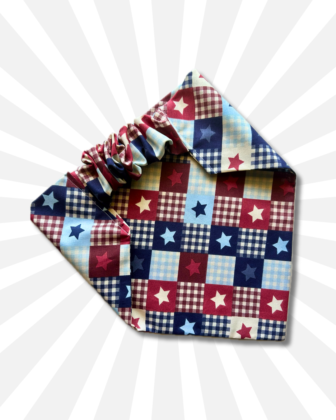 Red, White, and Woof Scrunchie Bandana