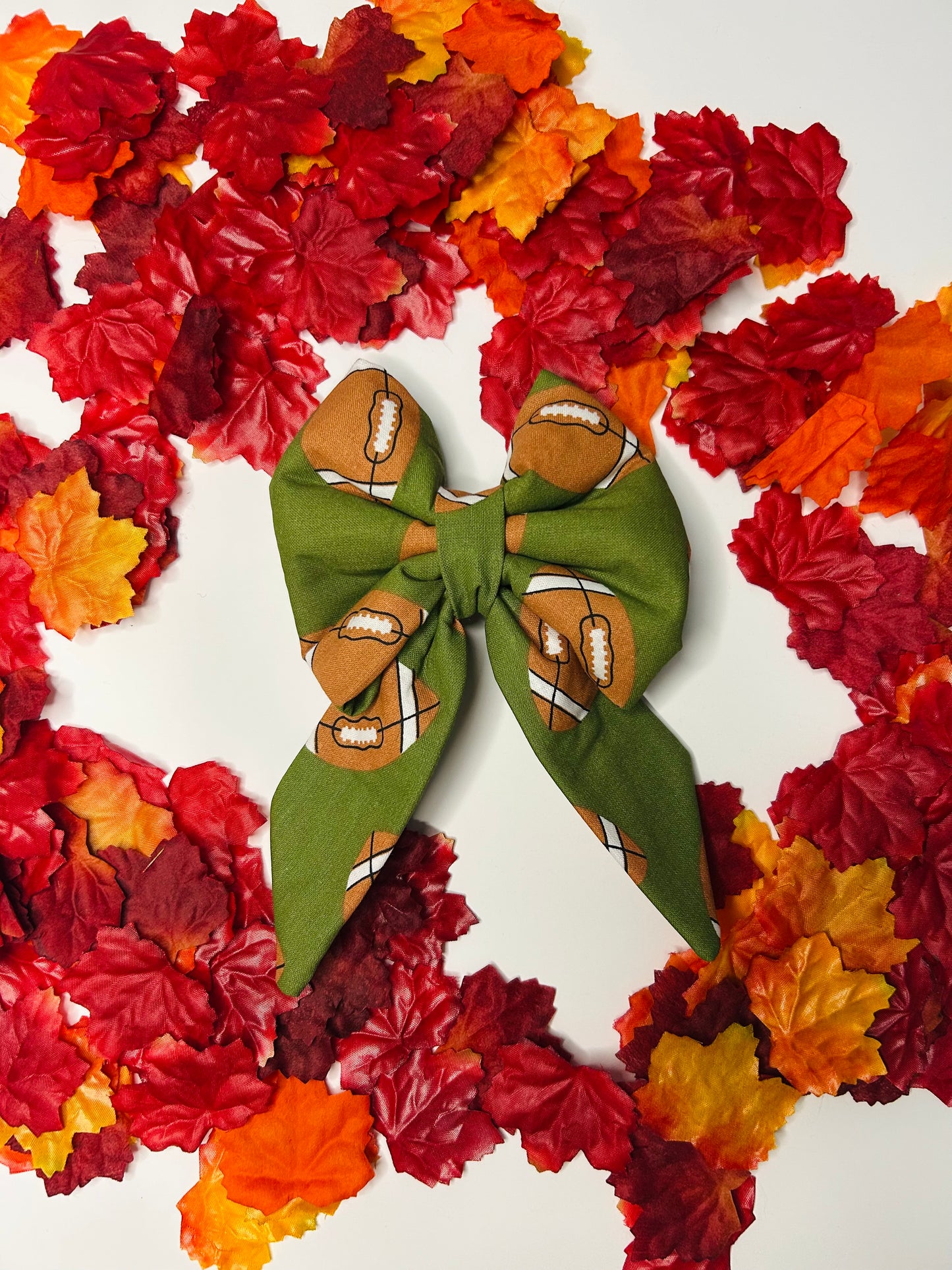 Falling Leaves and Football Please Slip Over the Collar Sailor Bow