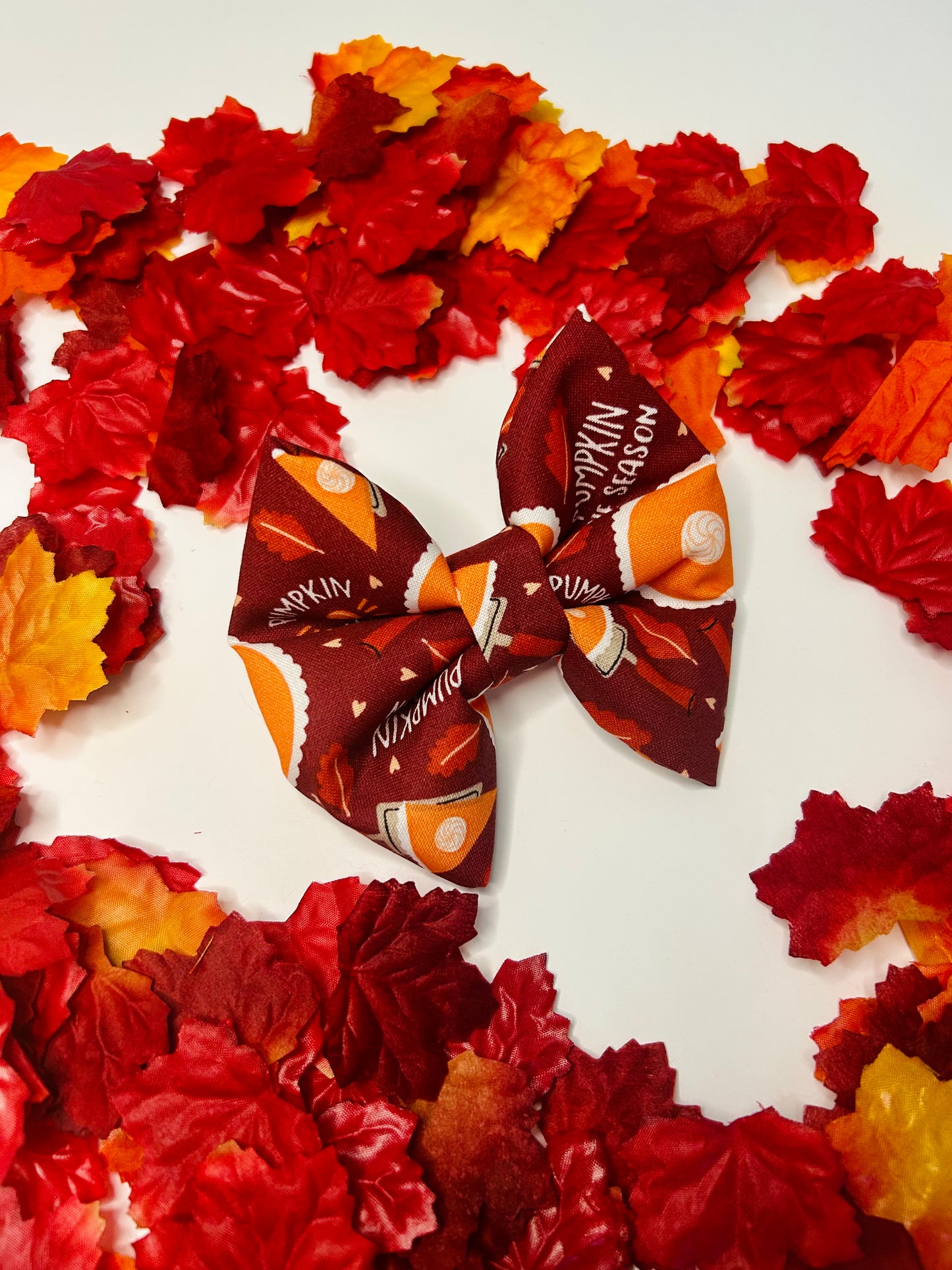 Pumpkin Spice Season Slip Over the Collar Bow Tie
