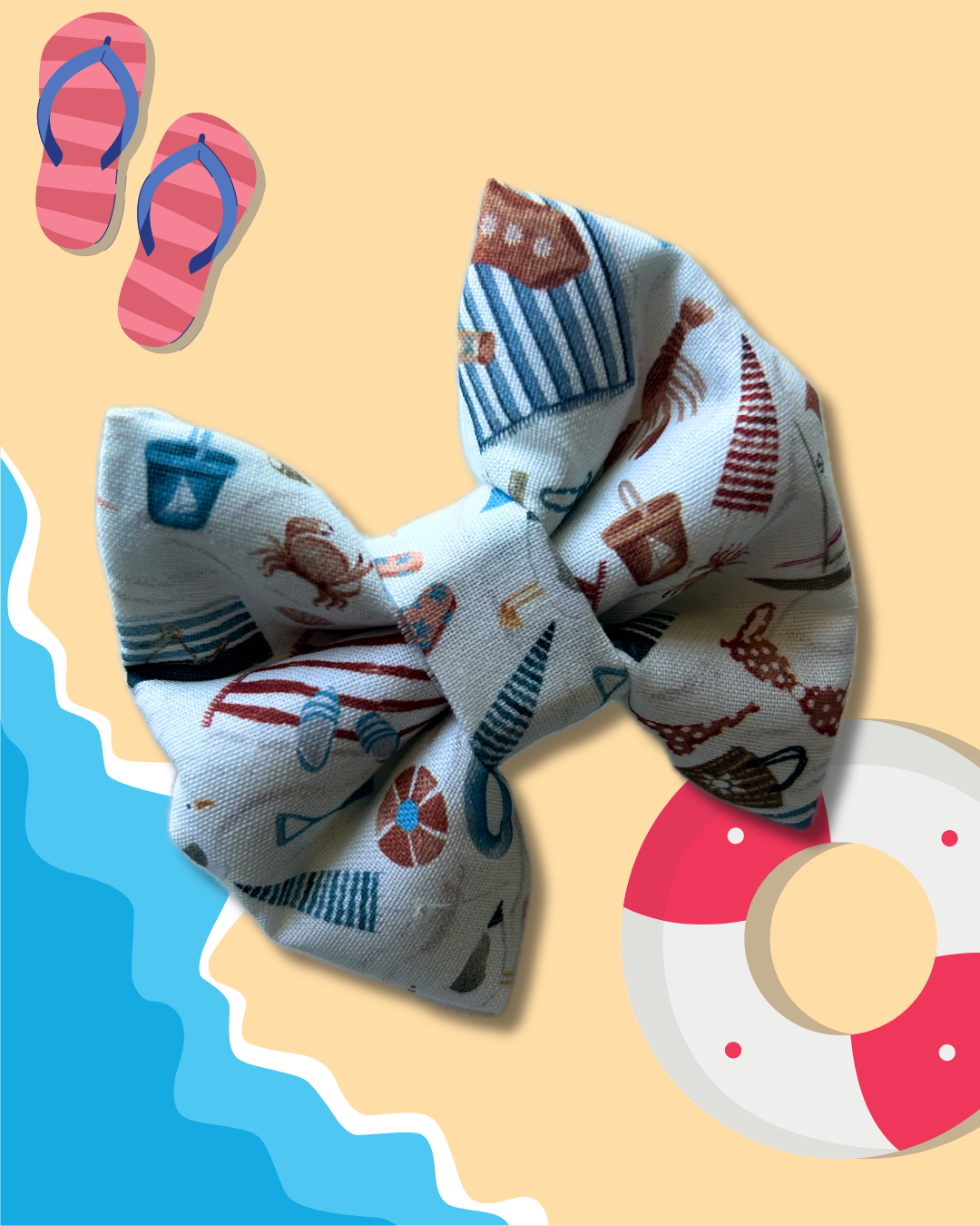 Summertime Sunshine Slip Over the Collar Bow Tie