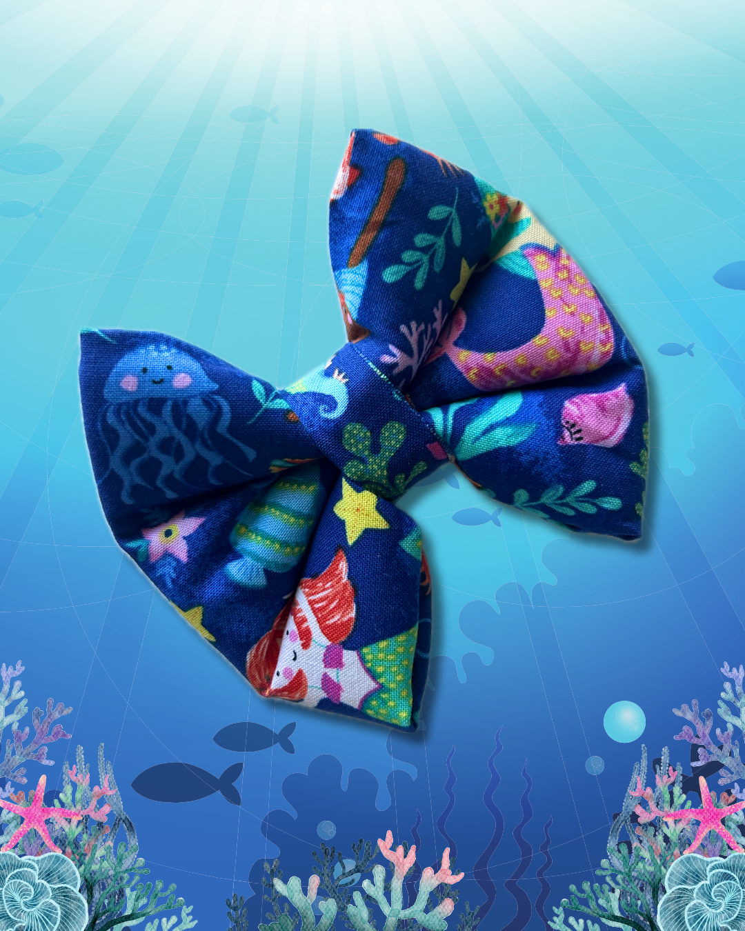 Wanna Play Mermaids? Slip Over the Collar Bow Tie