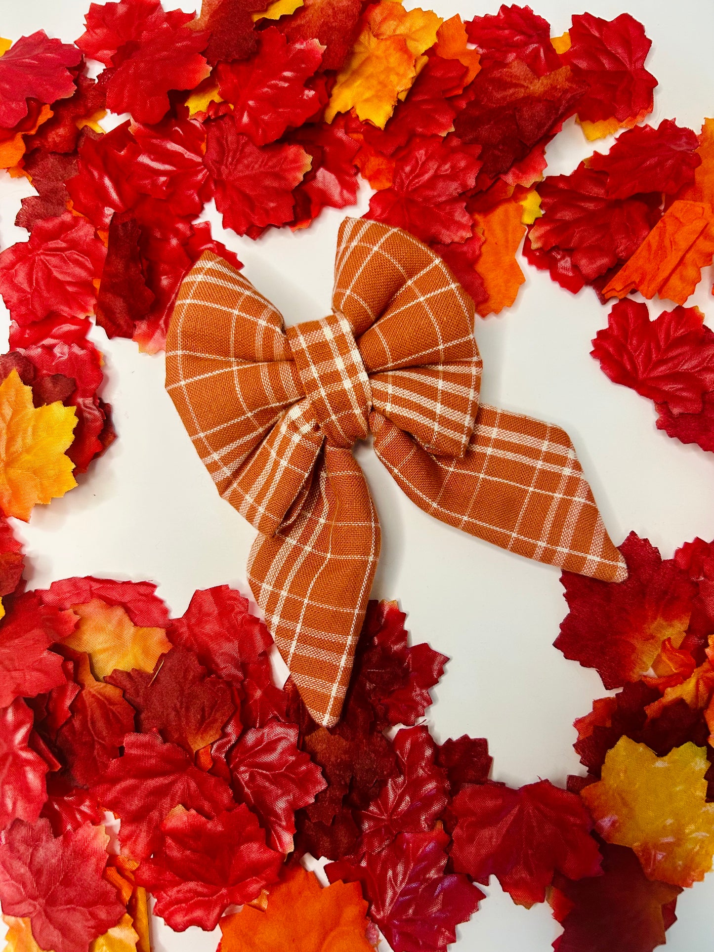 Autumn Skies and Pumpkin Pies Slip Over the Collar Sailor Bow