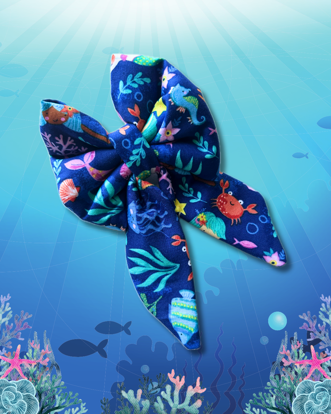 Wanna Play Mermaids? Slip Over the Collar Sailor Bow