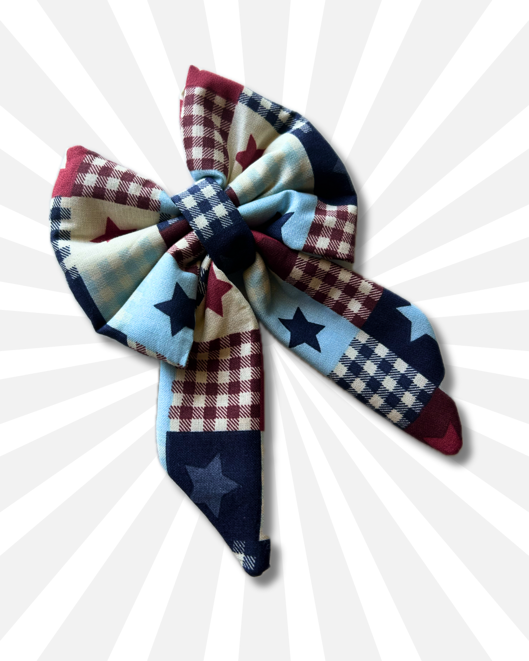 Red, White, and Woof Slip Over the Collar Sailor Bow