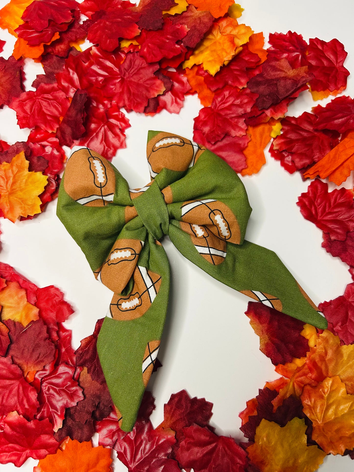 Falling Leaves and Football Please Slip Over the Collar Sailor Bow
