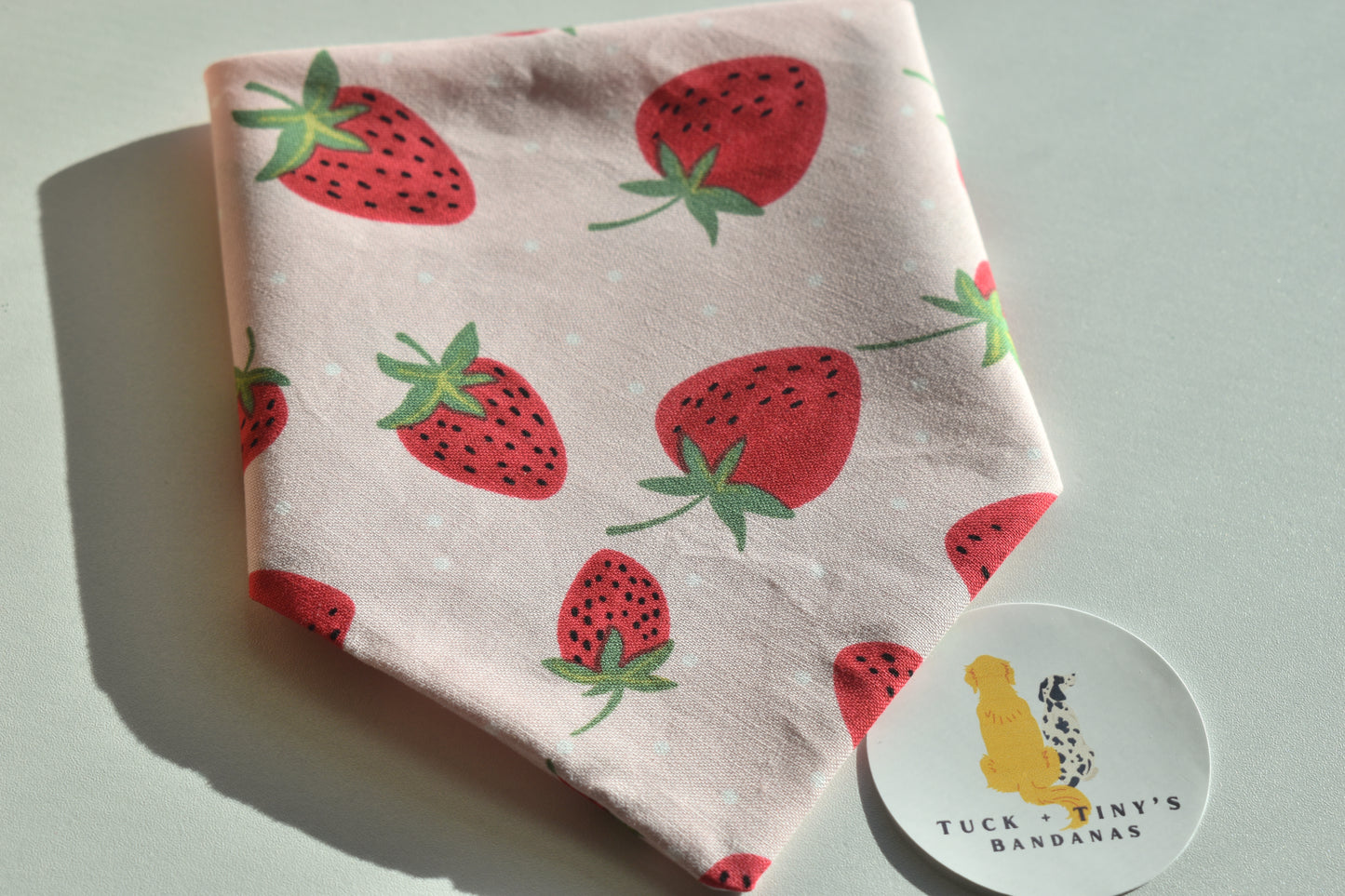Strawberries & Cream Slip Over the Collar Bandana