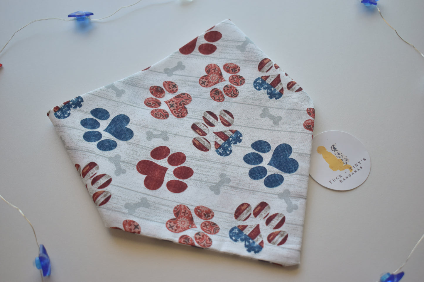 Red, White, and Woof Slip Over the Collar Bandana