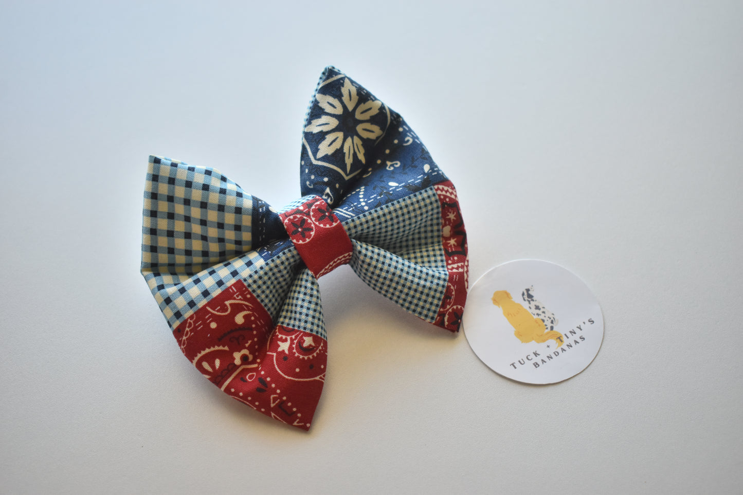 Patchwork Dreams Slip Over the Collar Bow tie