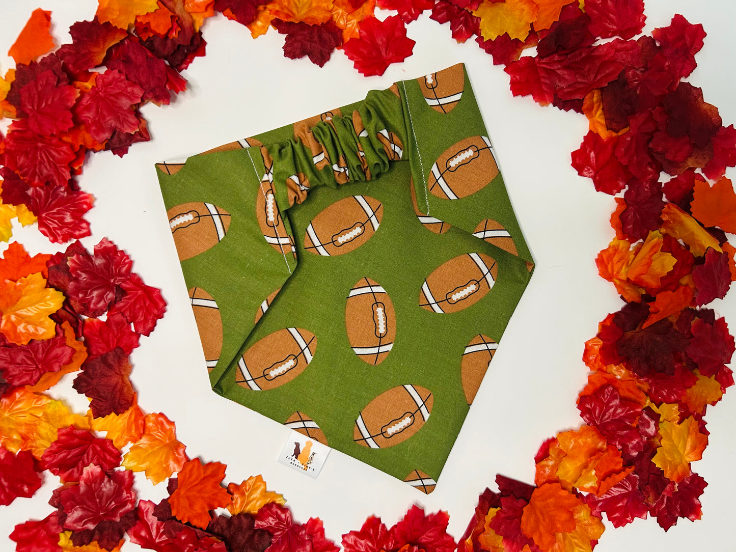 Falling Leaves and Football Please Scrunchie Bandana