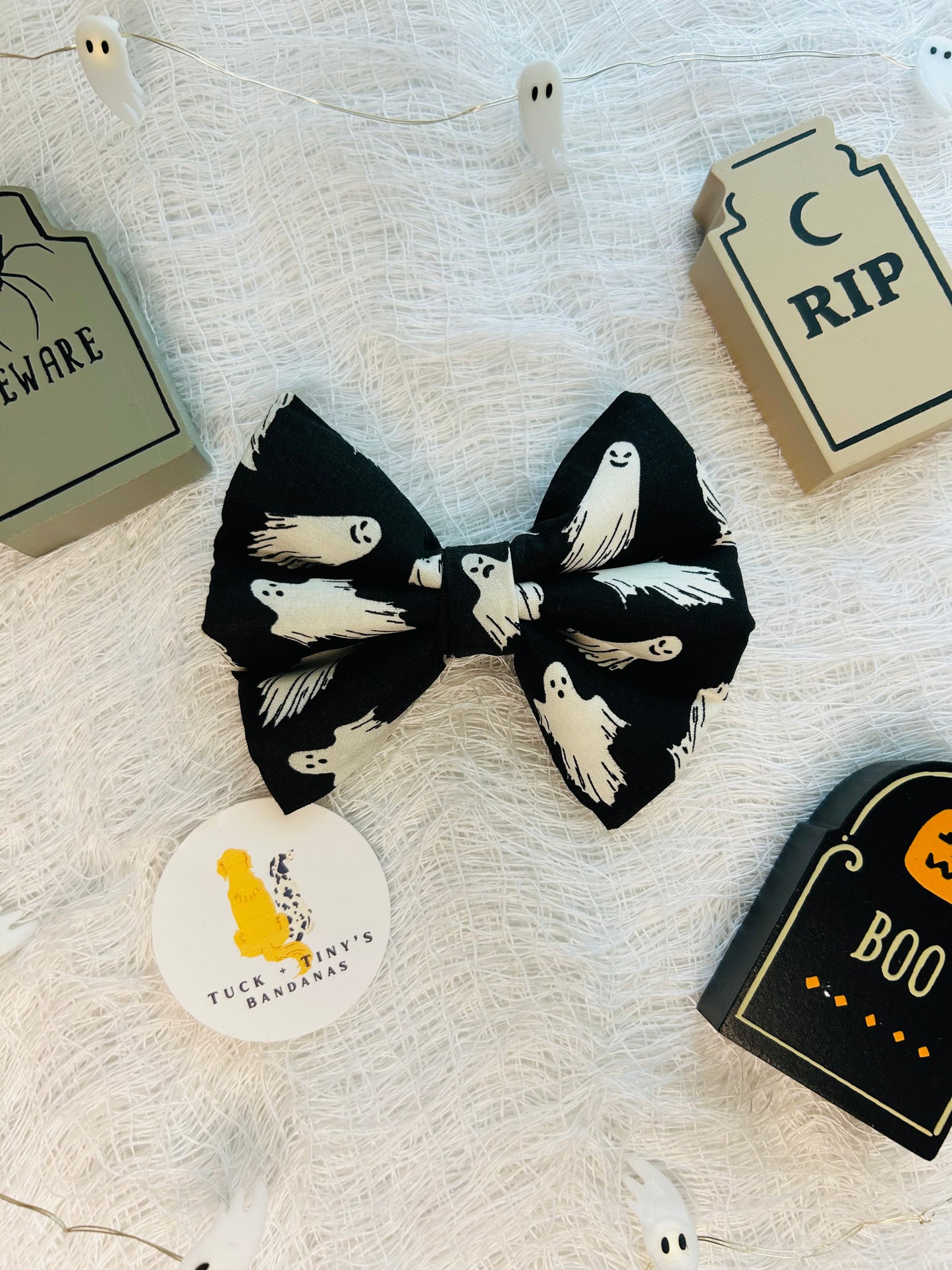 Spooky Mother Fluffer Slip Over the Collar Bow Tie