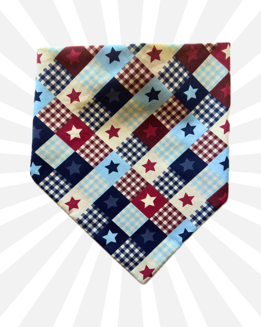 Red, White, and Woof Scrunchie Bandana