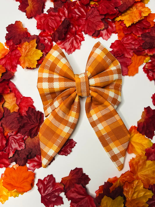 Cute As Pumpkin Pie Slip Over the Collar Sailor Bow