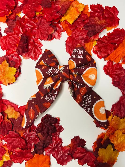 Pumpkin Spice Season Slip Over the Collar Sailor Bow