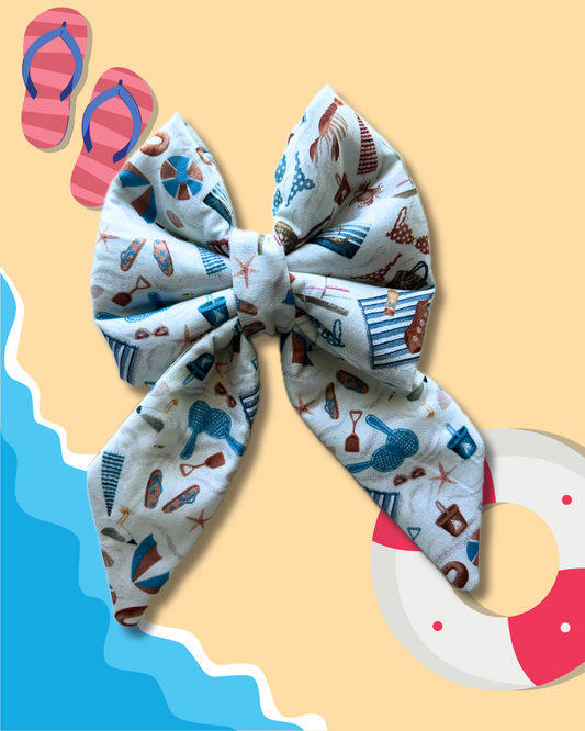 Summertime Sunshine Slip Over the Collar Sailor Bow