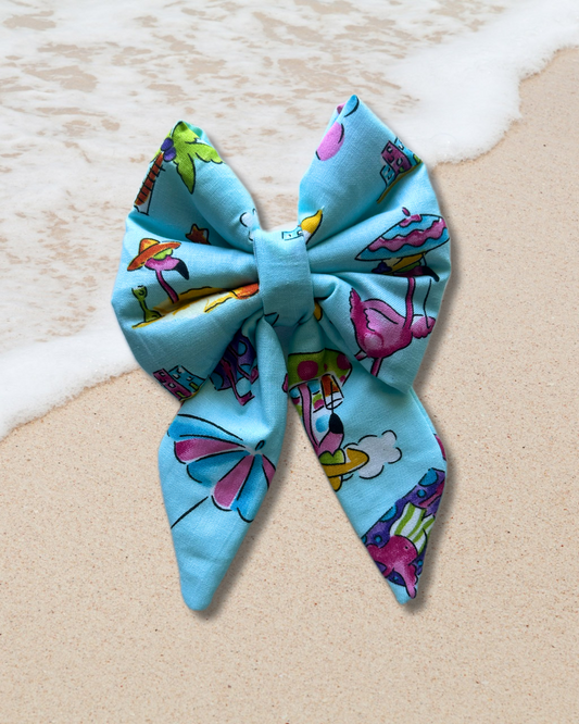 Float Your Worries Away Slip Over the Collar Sailor Bow