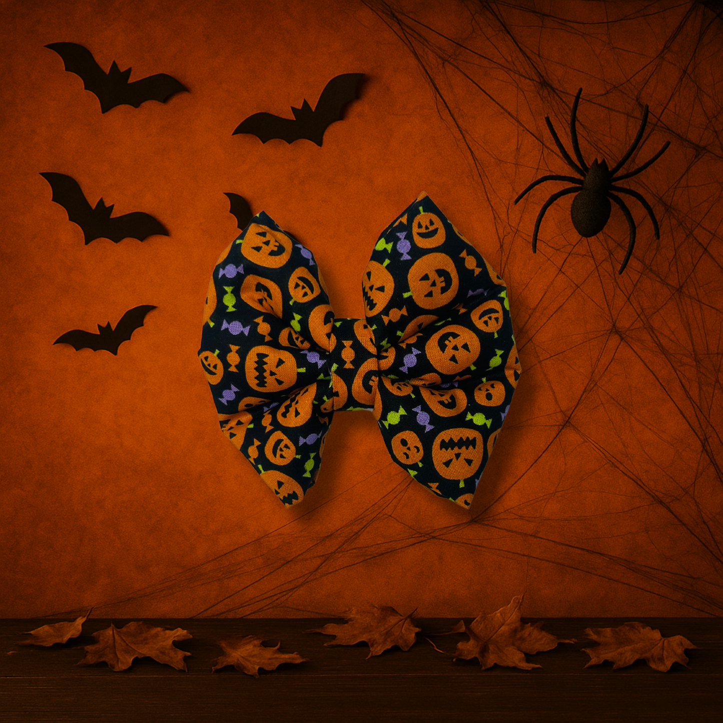 No Tricks Just Treats Slip Over the Collar Bow Tie