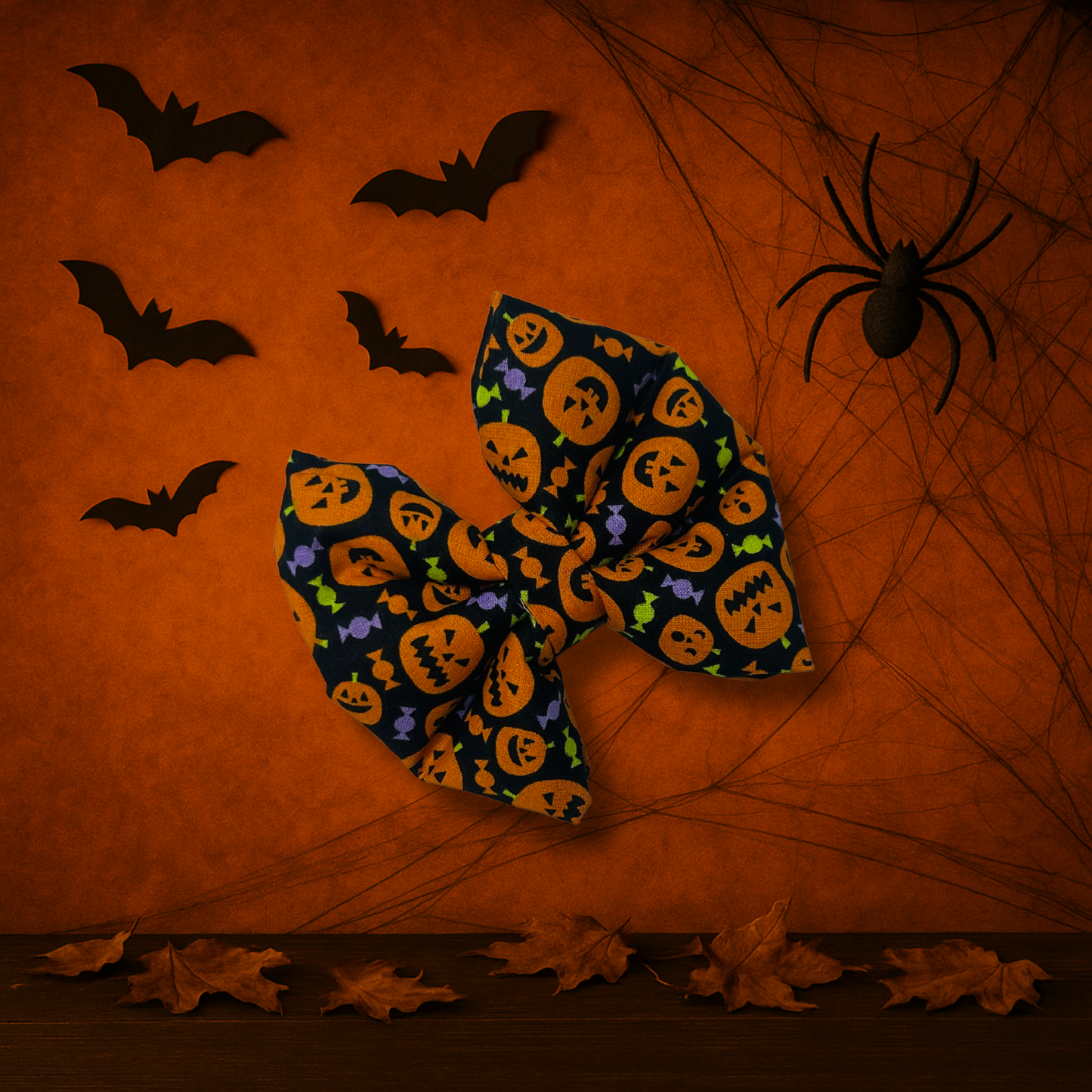 No Tricks Just Treats Slip Over the Collar Bow Tie