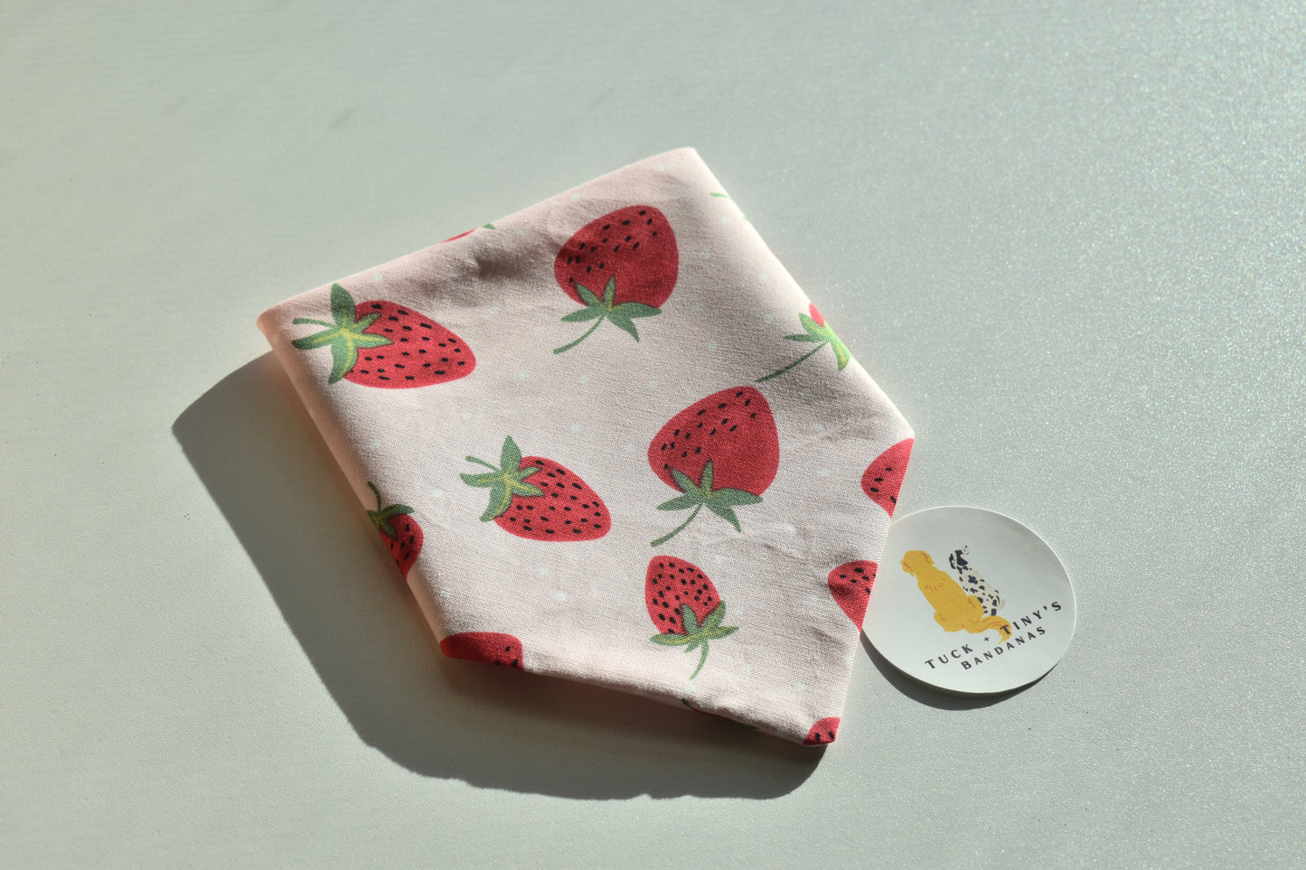 Strawberries & Cream Slip Over the Collar Bandana