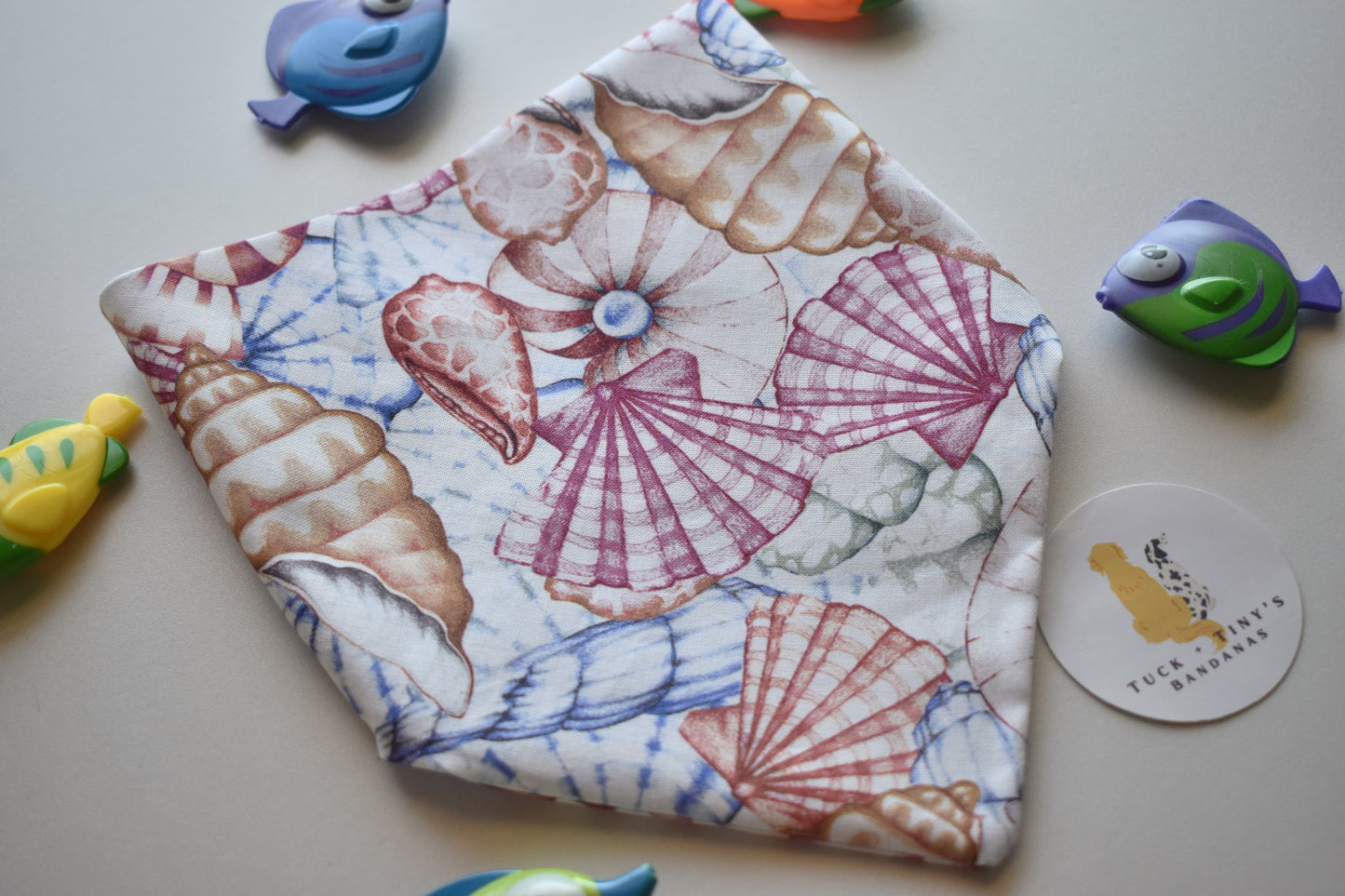 Seashells By the Seashore Slip Over the Collar Bandana