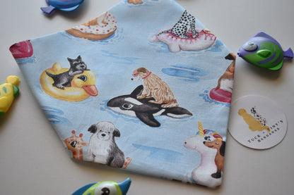 Puppy Pool Party Slip Over the Collar Bandana