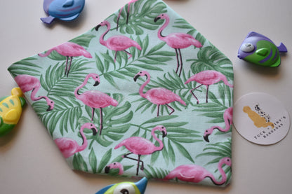 Pink Flamingos In The Pool Slip Over the Collar Bandana