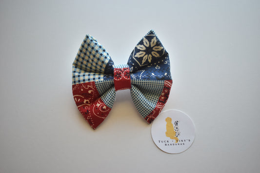 Patchwork Dreams Slip Over the Collar Bow tie