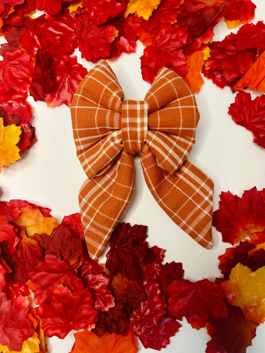 Autumn Skies and Pumpkin Pies Slip Over the Collar Sailor Bow