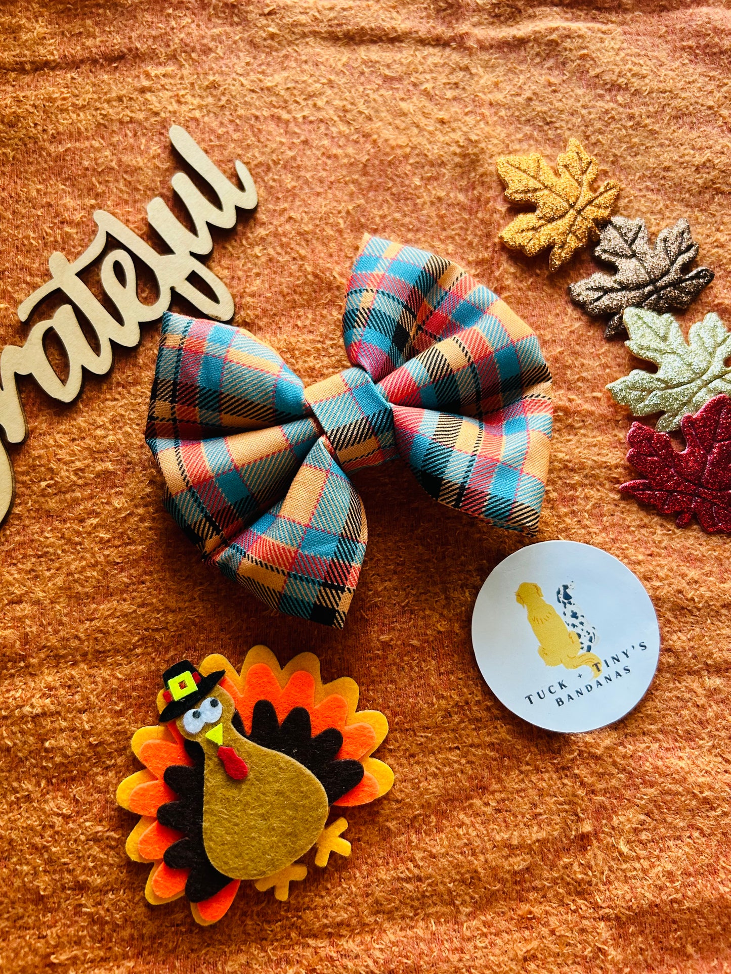 Give Thanks Slip Over the Collar Bow Tie