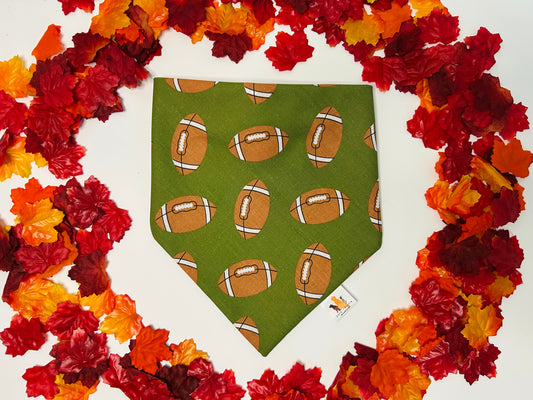 Falling Leaves and Football Please Scrunchie Bandana