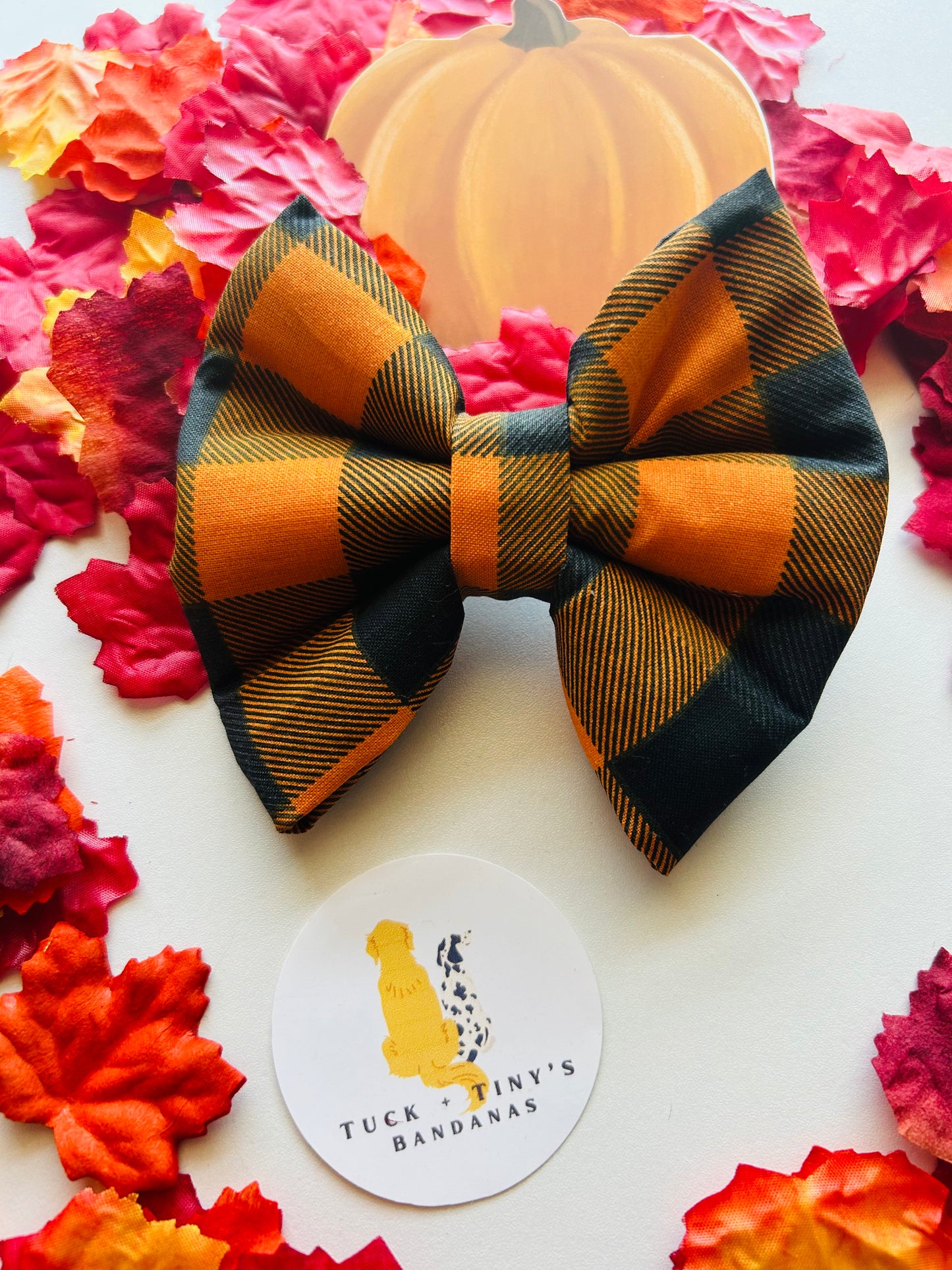 Welcome To the Pumpkin Patch Slip Over the Collar Bow Tie