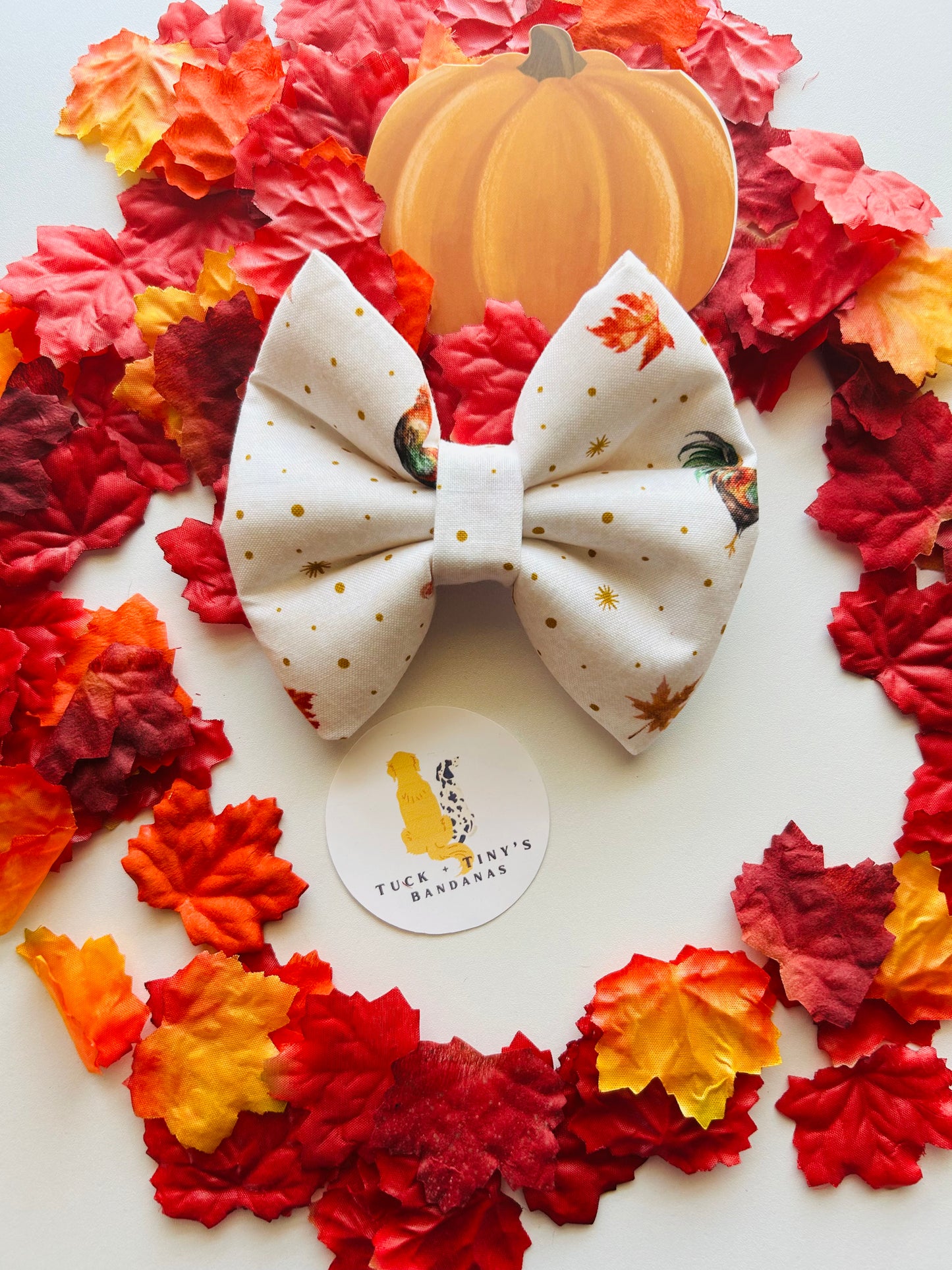 Crunchy Leaves and Cozy Sleeves Slip Over the Collar Bow Tie