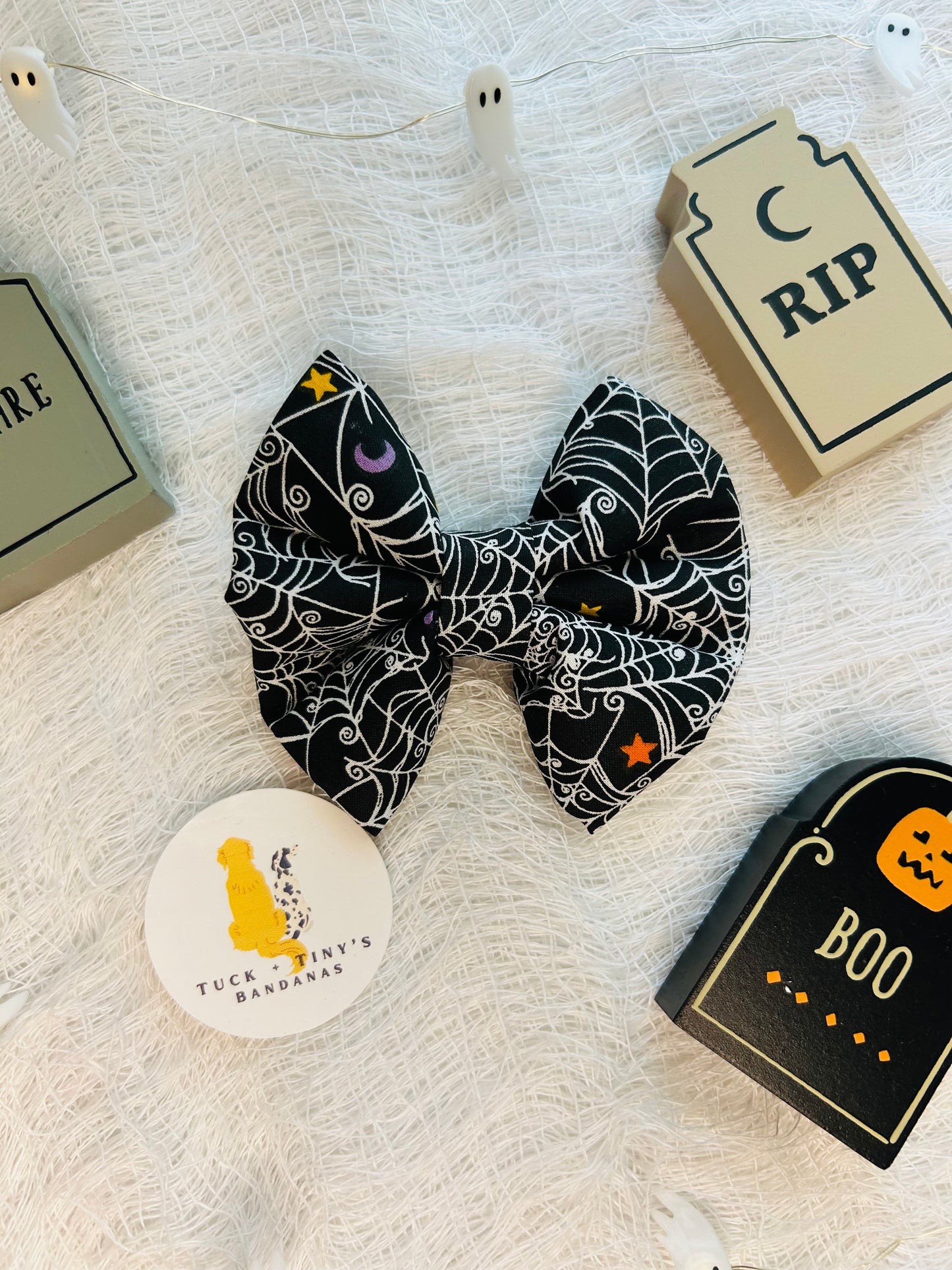 Creepy, Crawly, Cobwebs Slip Over the Collar Bow Tie