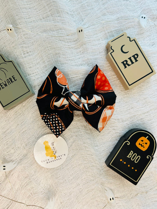 Trick Fur Treat Slip Over the Collar Bow Tie