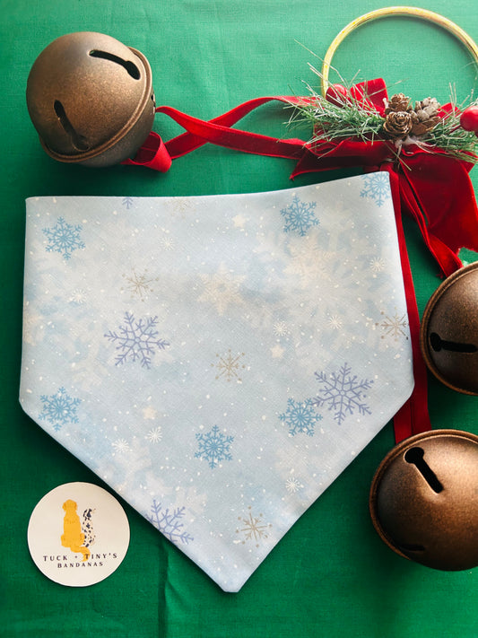 Blue Christmas Slip Over the Collar Bandana