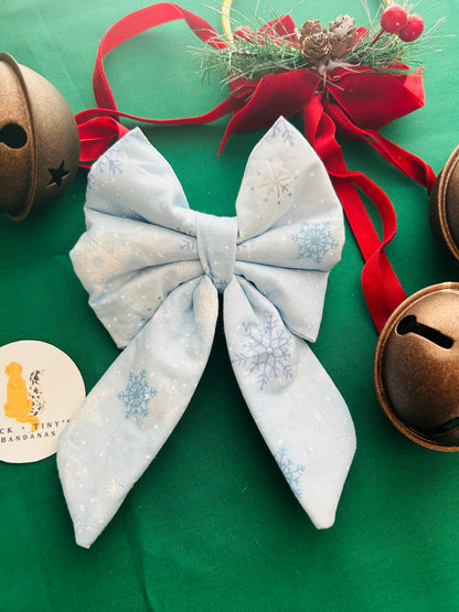 Blue Christmas Slip Over the Collar Sailor Bow