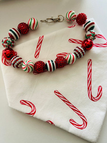 Peppermint Swirl Beaded Necklaces