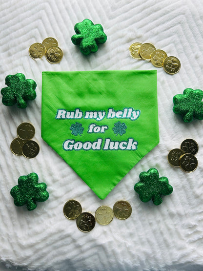 Rub My Belly for Good Luck Reversible Scrunchie Bandana