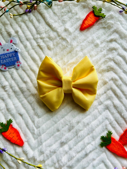 Lemon Slip Over the Collar Bow Tie