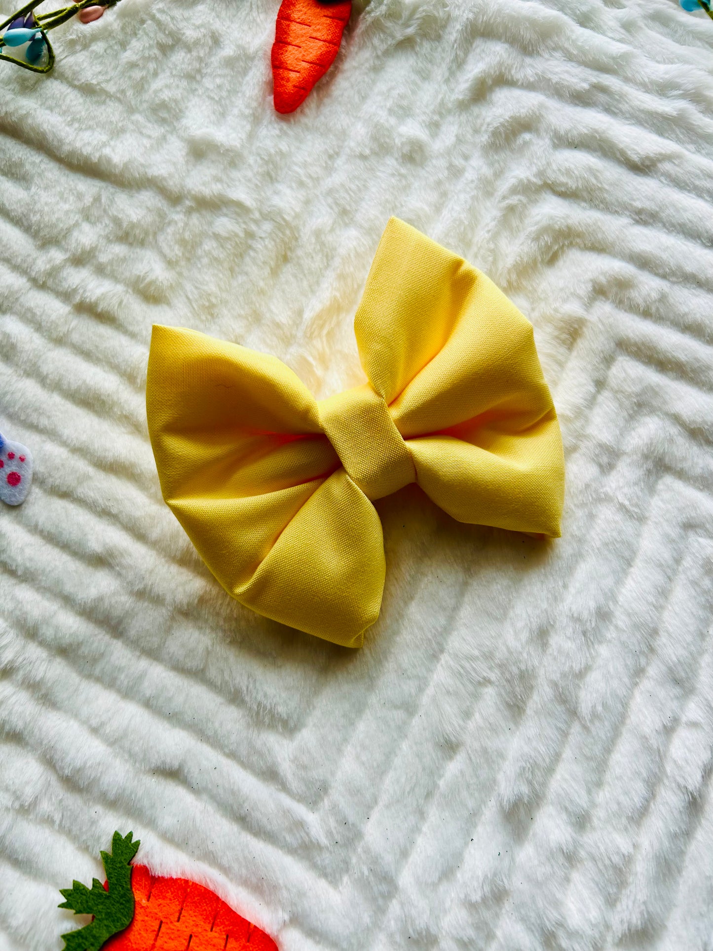 Lemon Slip Over the Collar Bow Tie