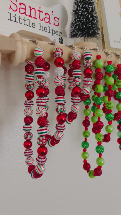 Peppermint Swirl Beaded Necklaces